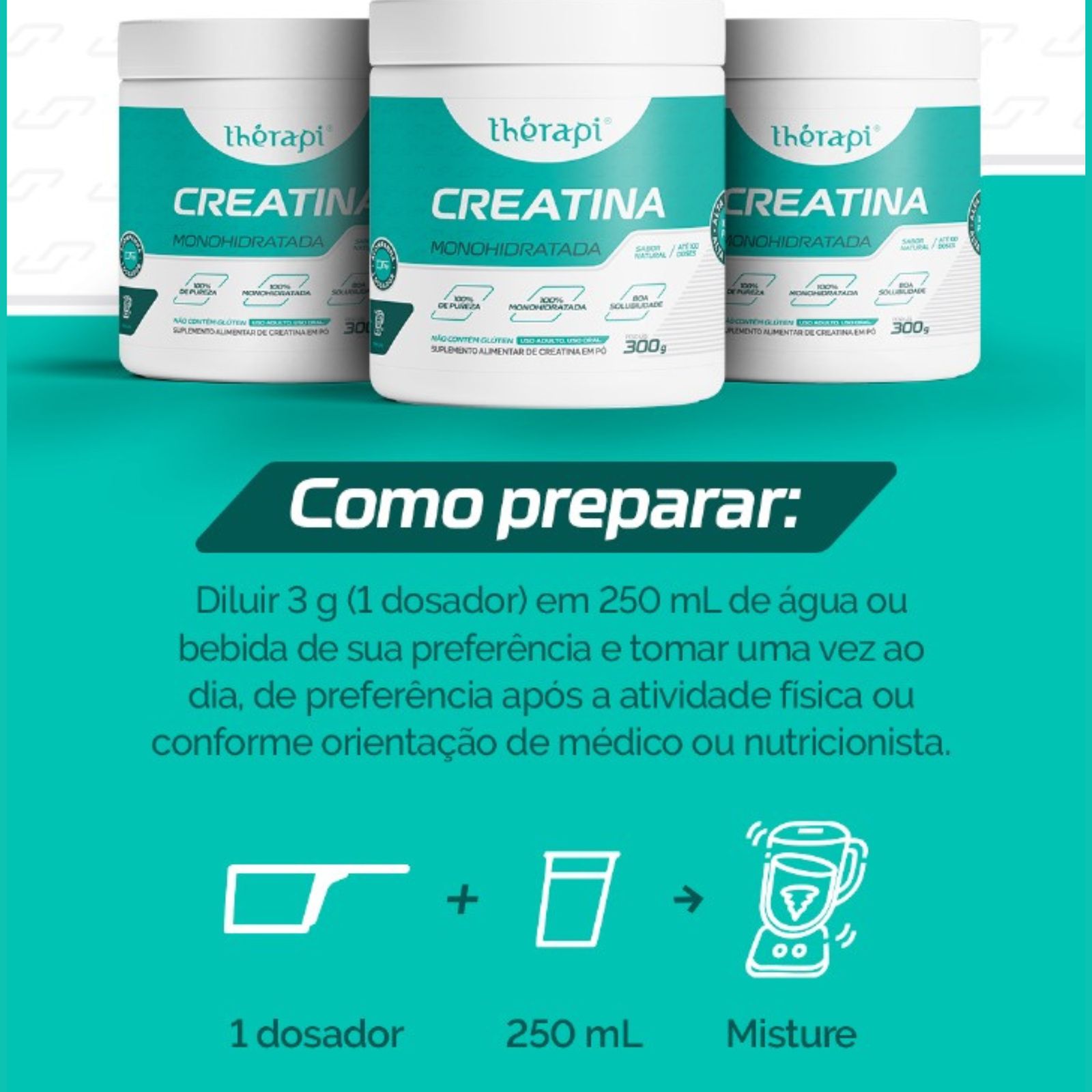Creatina Monohidratada 100% Pura Thérapi | 300g