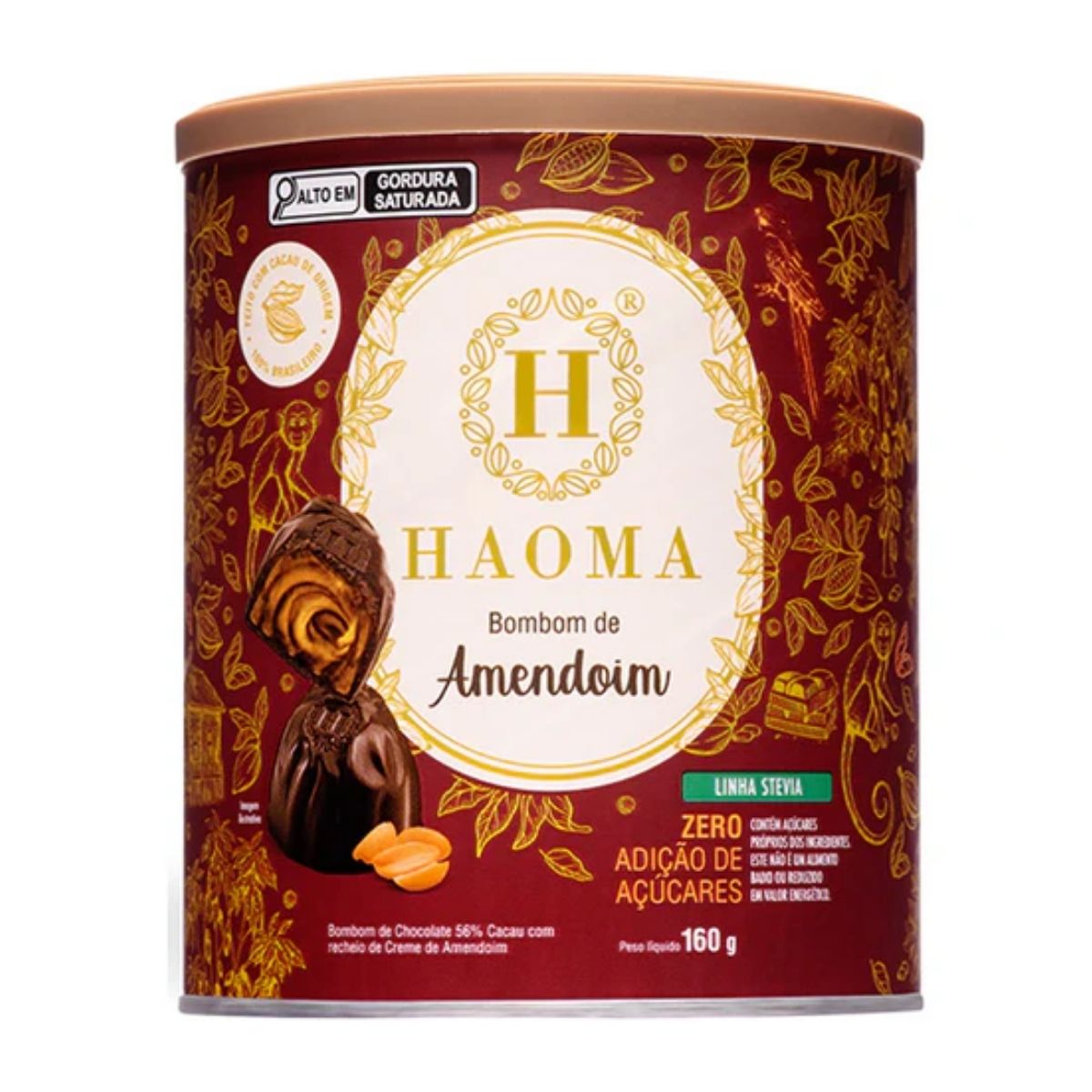 Bombom de Amendoim Linha Stevia Zero Açúcar Haoma | 200g