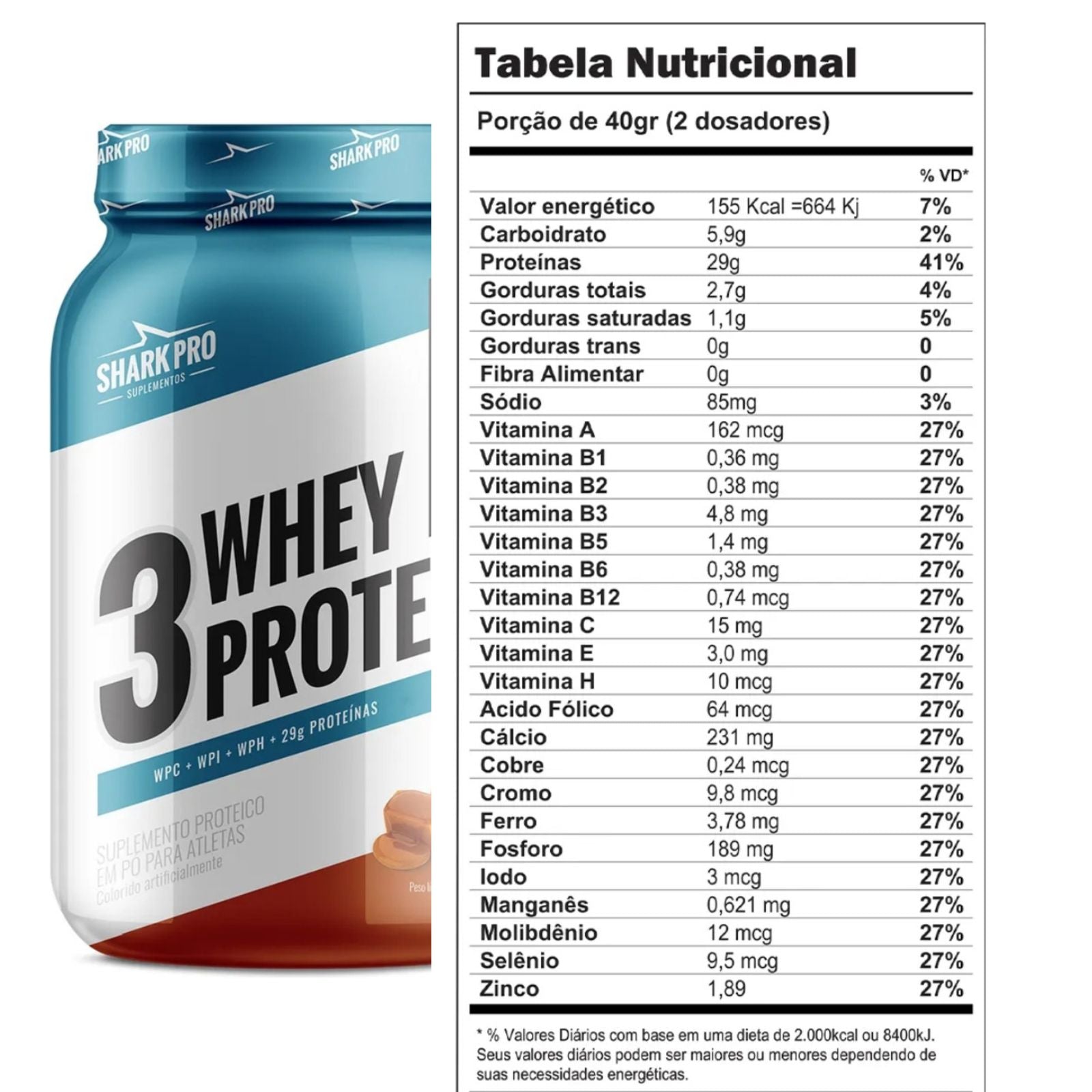 Whey Protein 3W Shark Pro Doce de Leite | 900g