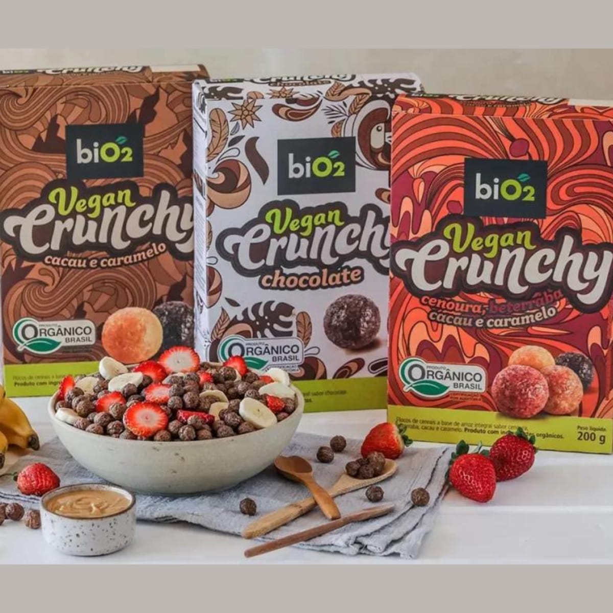 Kit | 3x Cereal Matinal Integral Vegan Crunchy BiO2 | 3 x 200g