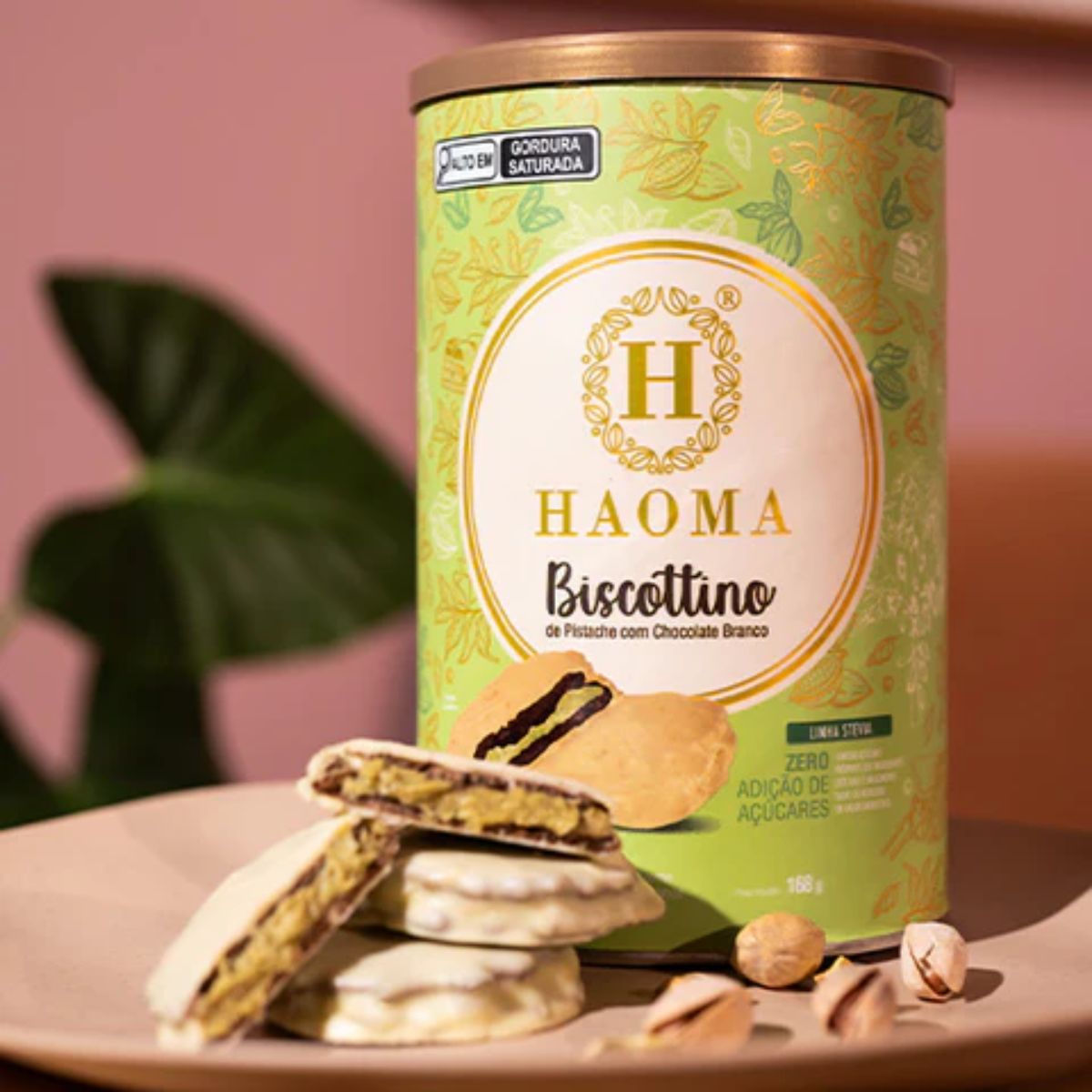 Biscottino Pistache com Chocolate Branco Haoma Linha Stevia | 168g