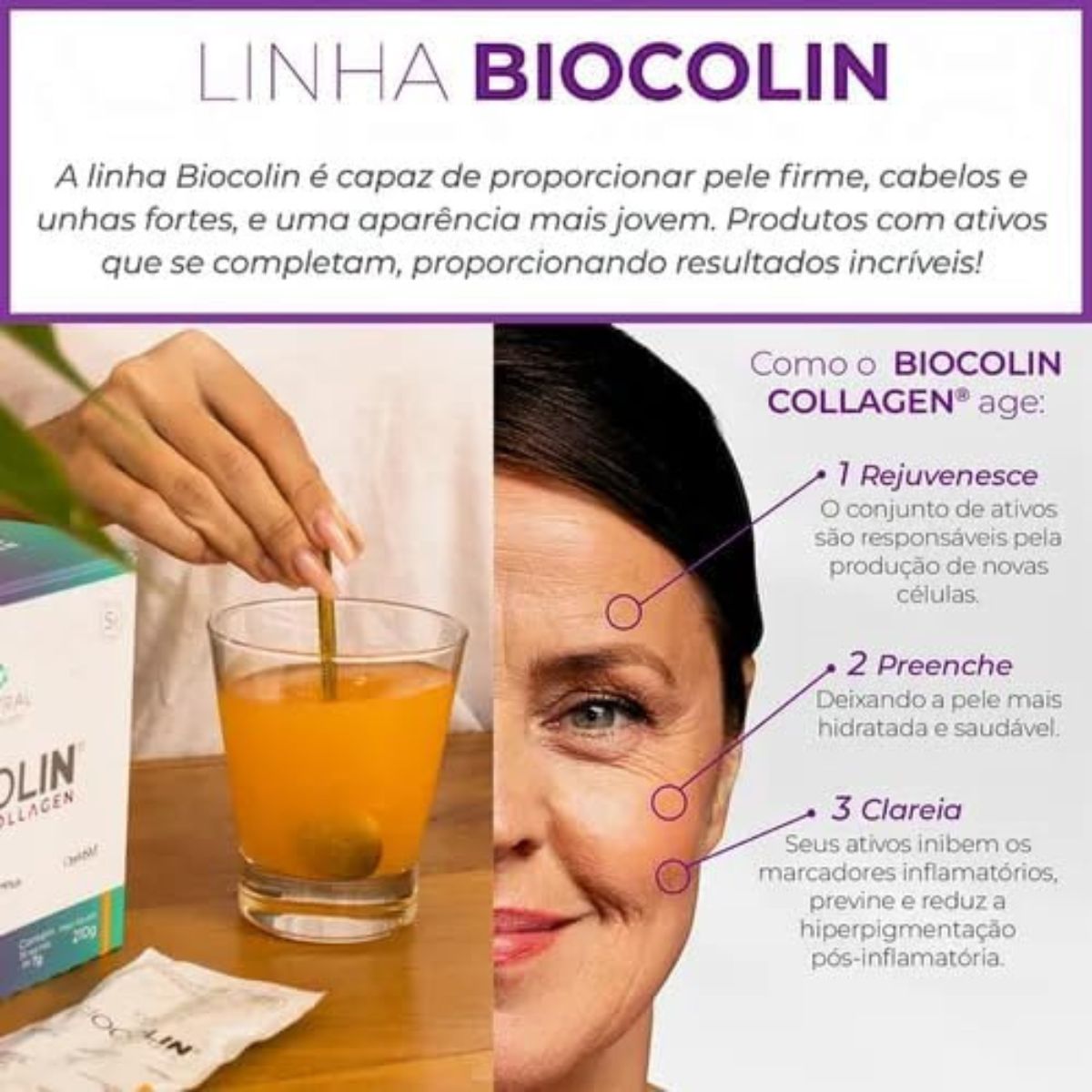 Biocolin Collagen 7g Tangerina Central Nutrition | 30 sachês