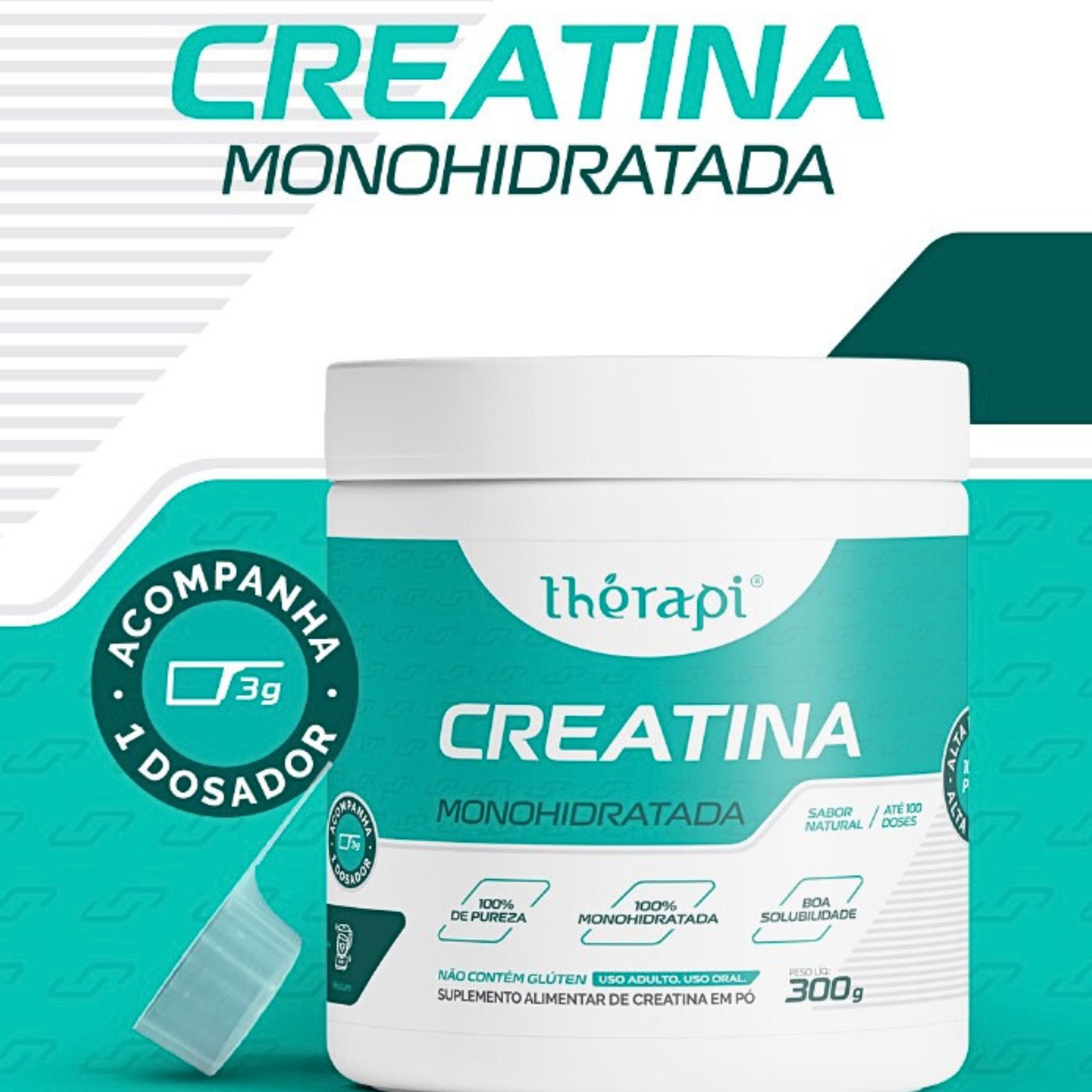 Kit 3x Creatina Monohidratada 100% Pura Thérapi | 300g