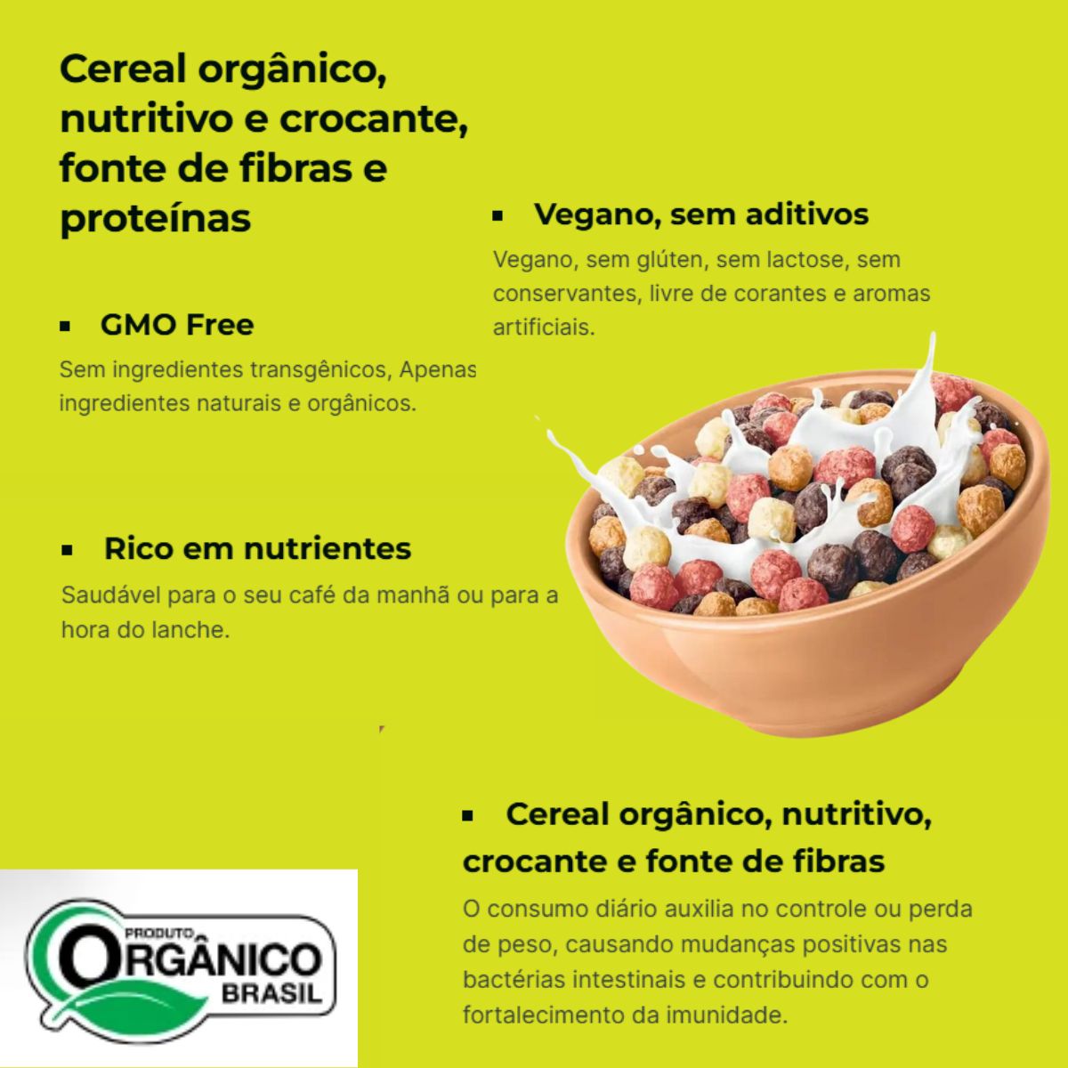Kit | 3x Cereal Matinal Integral Vegan Crunchy BiO2 | 3 x 200g