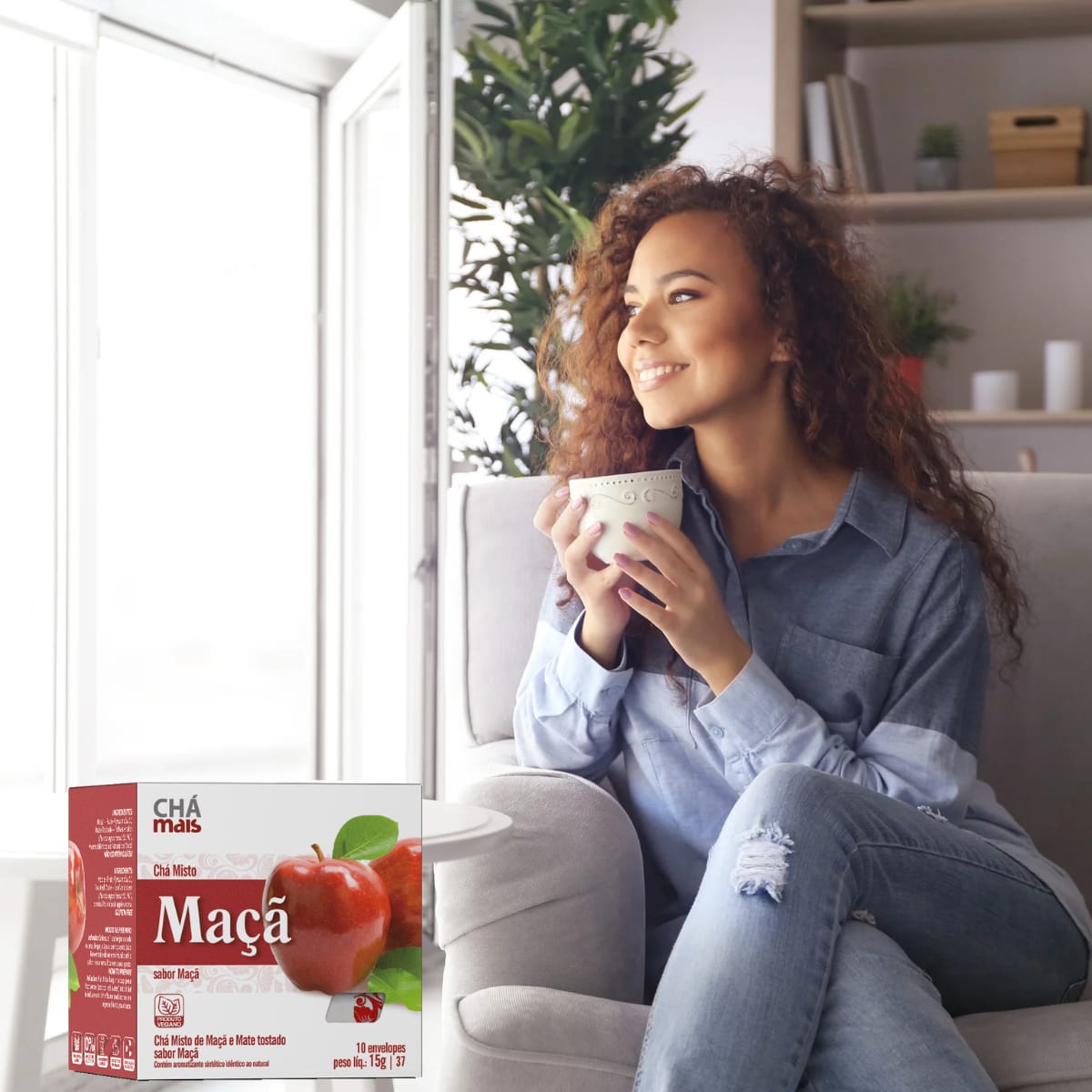 Chá Misto Sabor Maça Chá Mais Clinicmais 10 Envelopes
