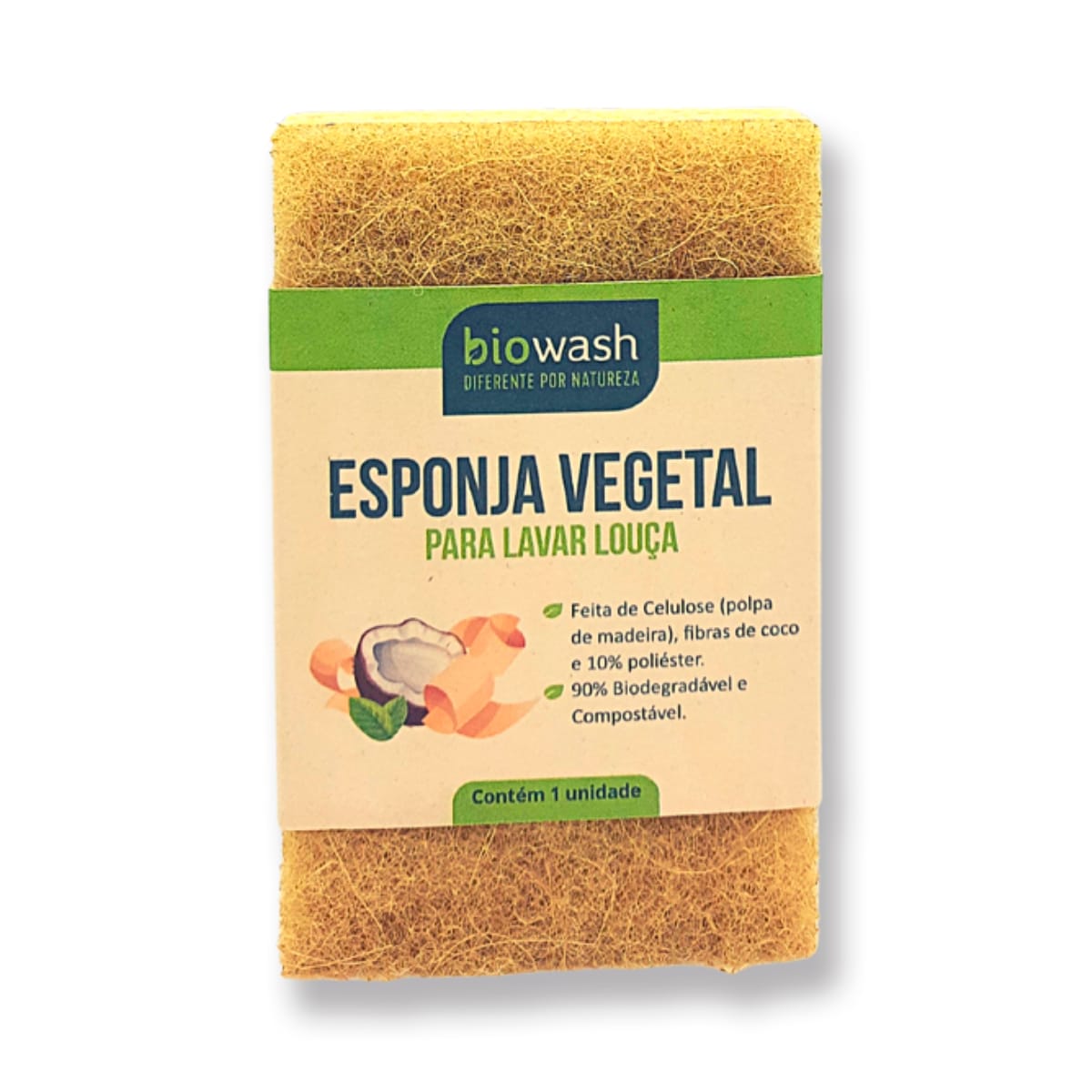 Esponja Vegetal Para Lavar Louça Biodegradável Biowash