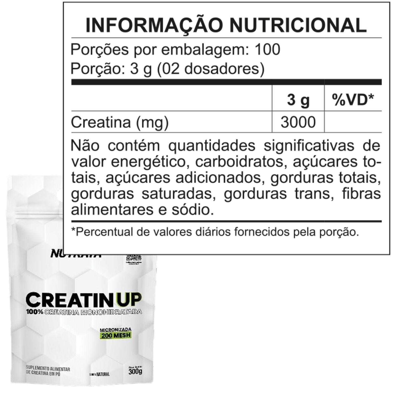 Nutrata Creatin UP | Creatina Monohidratada | Sachê 300g