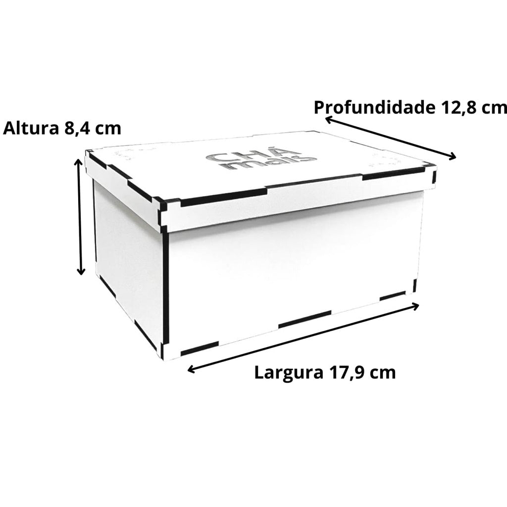 Kit | Caixa De Chá Em Madeira + 4 Caixinhas de Chá Sachê | CháMais