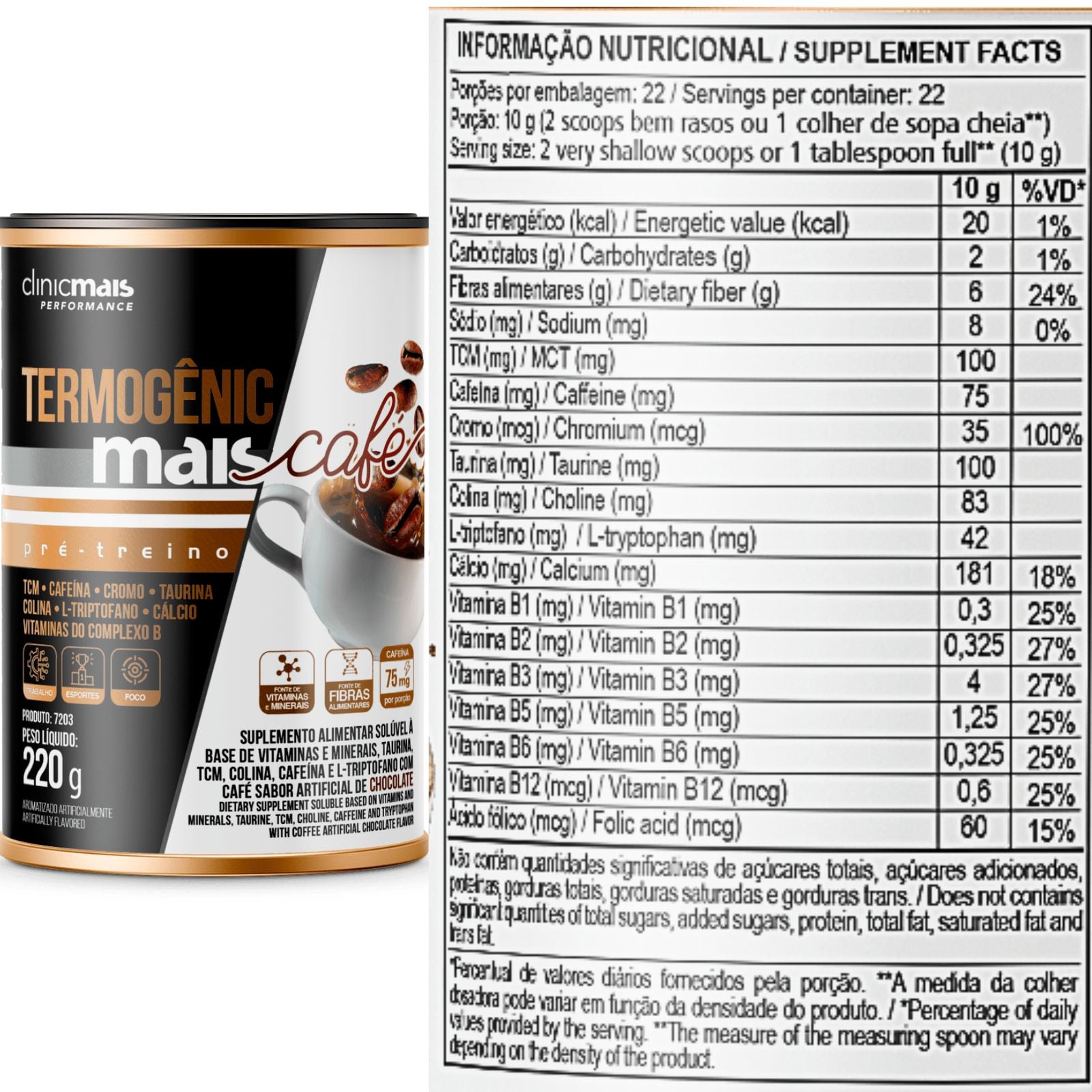 Termogênic Mais Café Pré Treino sabor Chocolate | 220g
