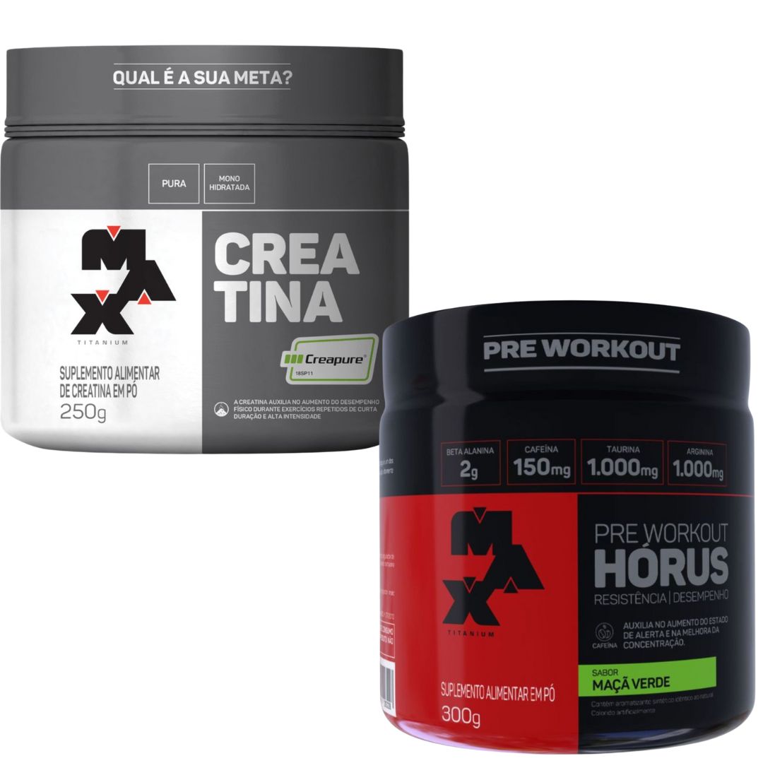 Kit Creatina Creapure 250g + Hórus Maça Verde 300g Max Titanium