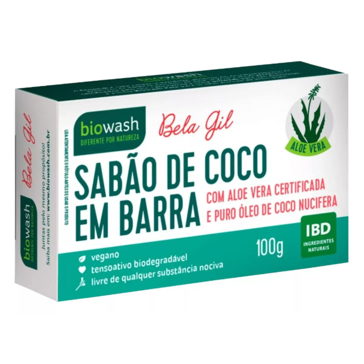 Sabão de Coco em Barra Biodegradável Linha Bela Gil Biowash | 100g