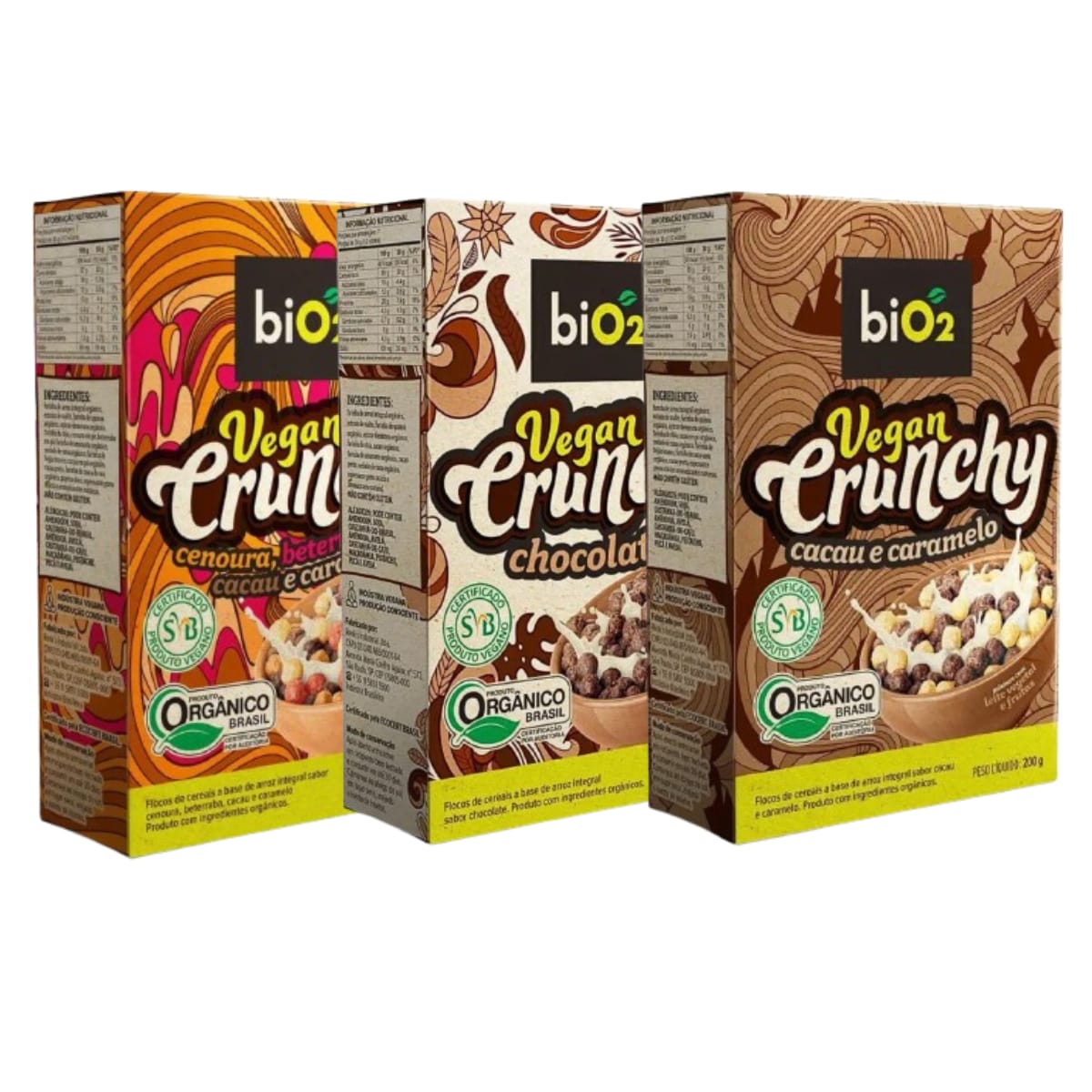 Kit | 3x Cereal Matinal Integral Vegan Crunchy BiO2 | 3 x 200g