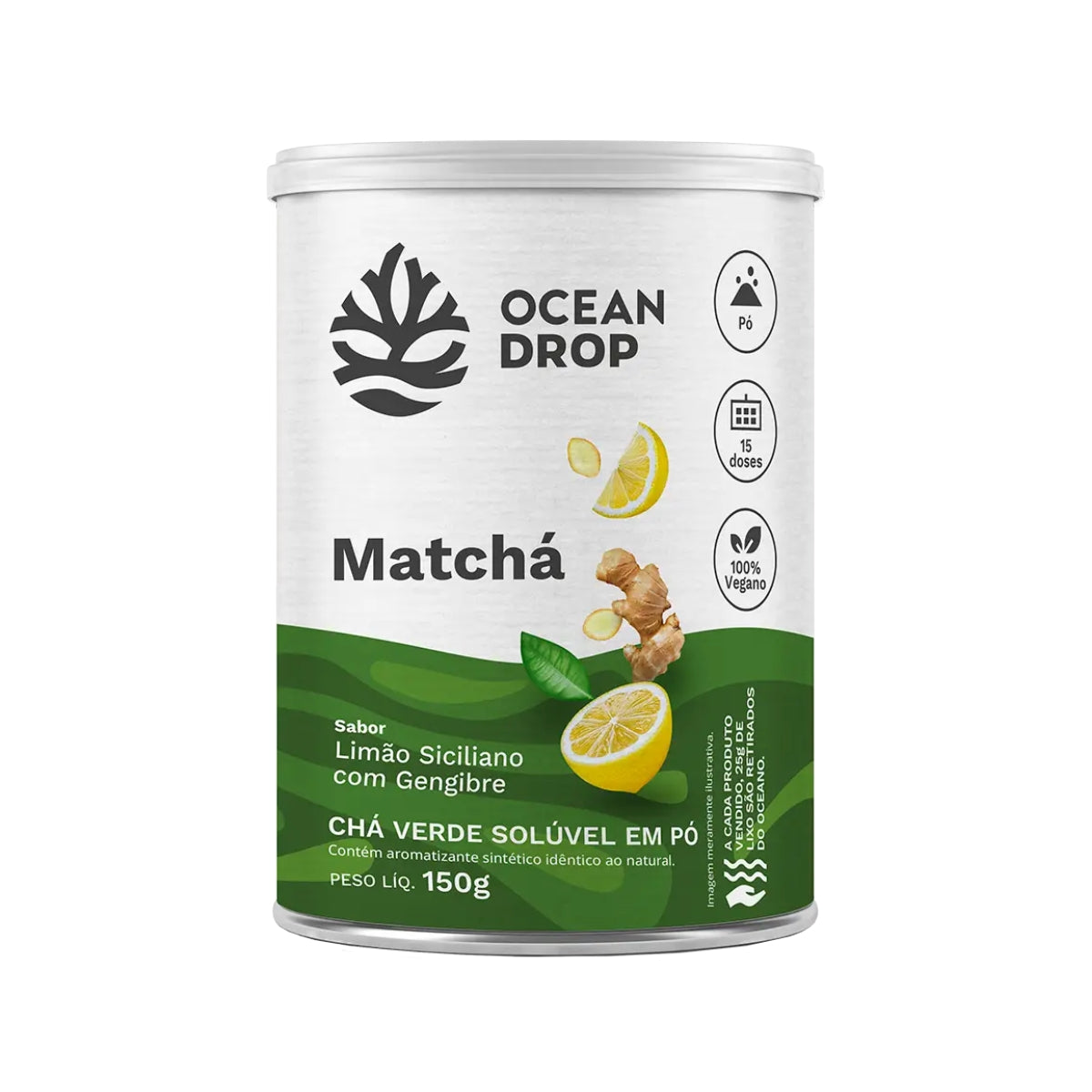 Matchá Sabor Limão Siciliano com Gengibre Ocean Drop | 150g