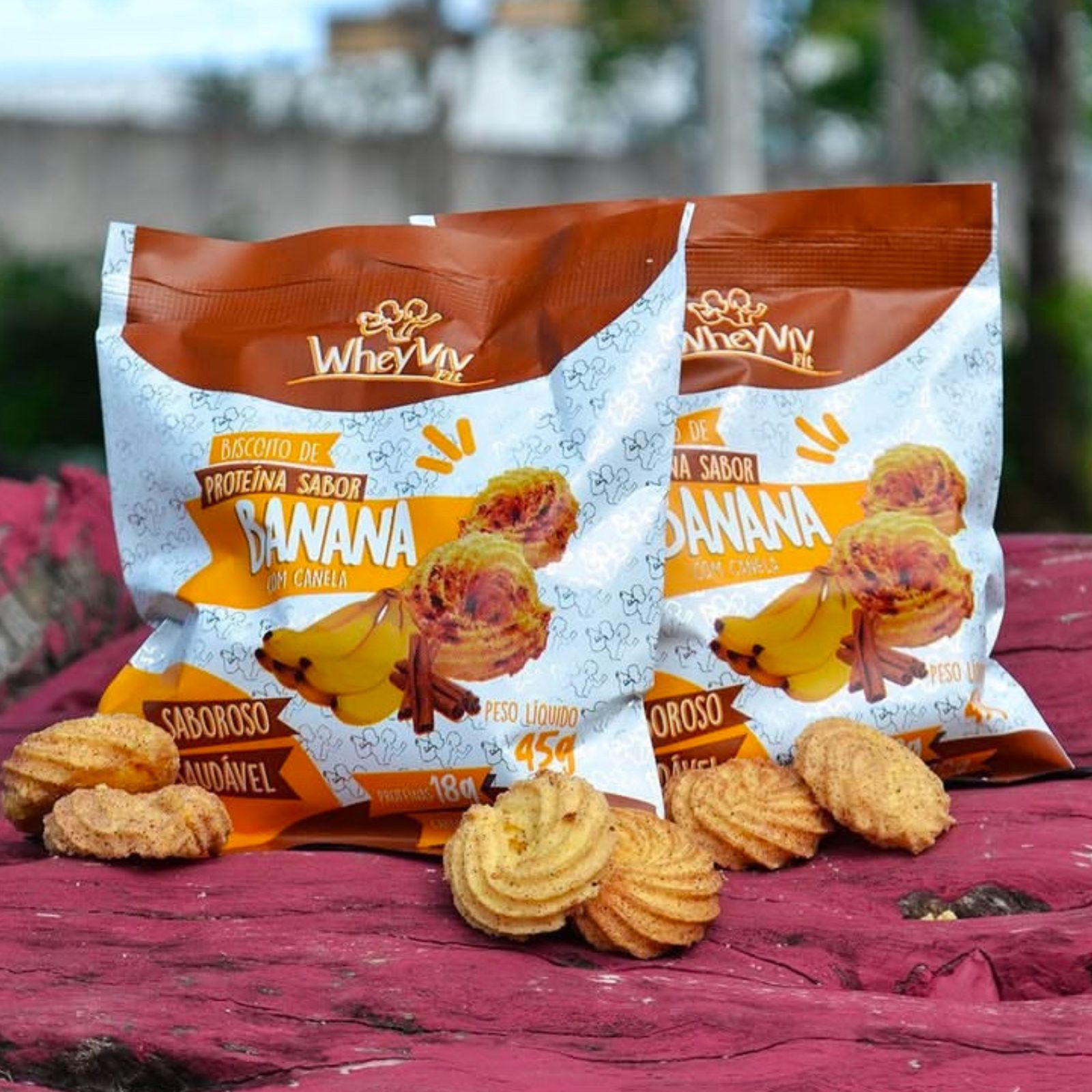 Biscoito de Proteína WheyViv Fit Sabor Banana | 45g