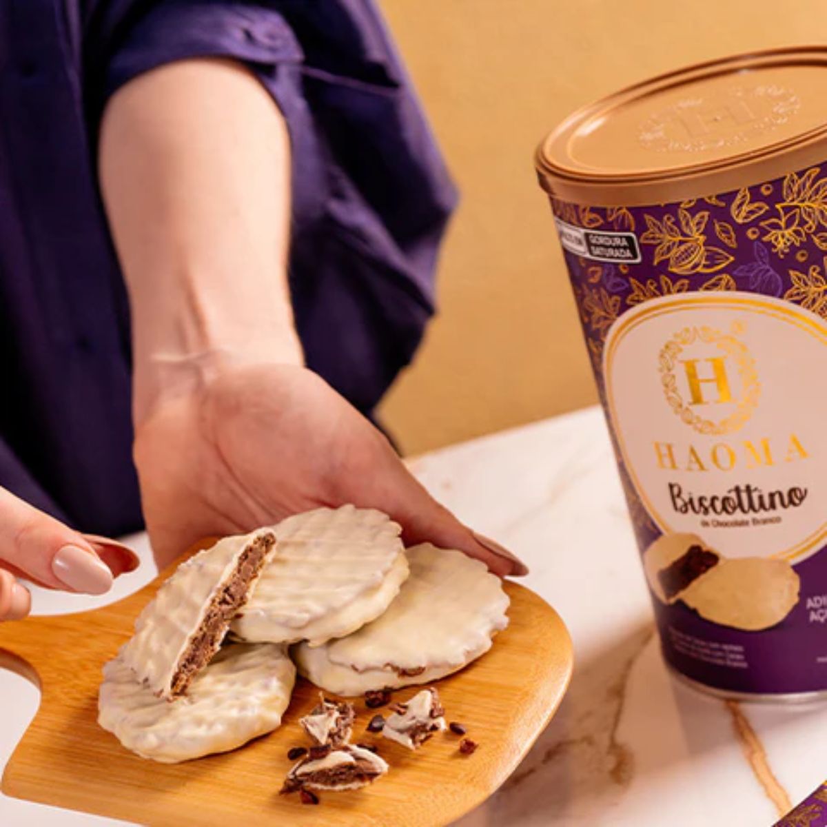 Biscottino de Chocolate Branco Haoma Linha Stevia | 168g