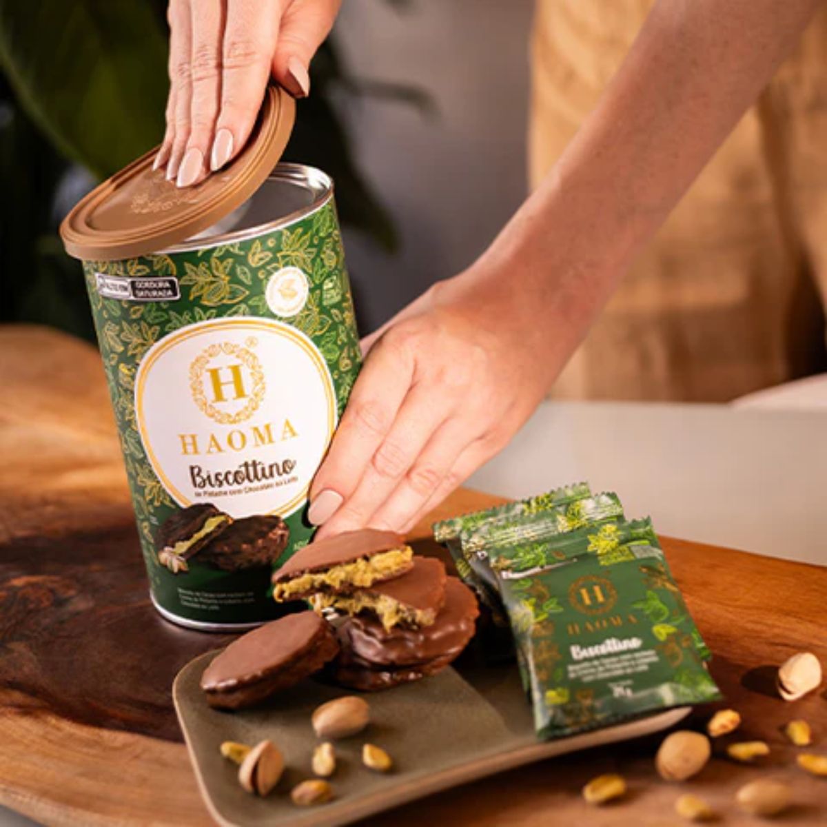 Biscottino Pistache com Chocolate ao Leite Haoma Linha Stevia | 168g