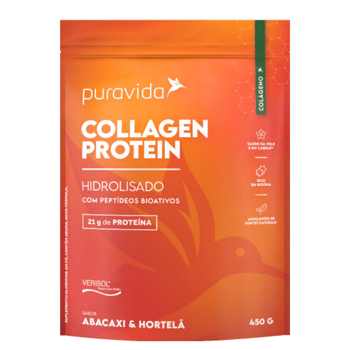 Collagen Protein Puravida Abacaxi e Horletã | 450g