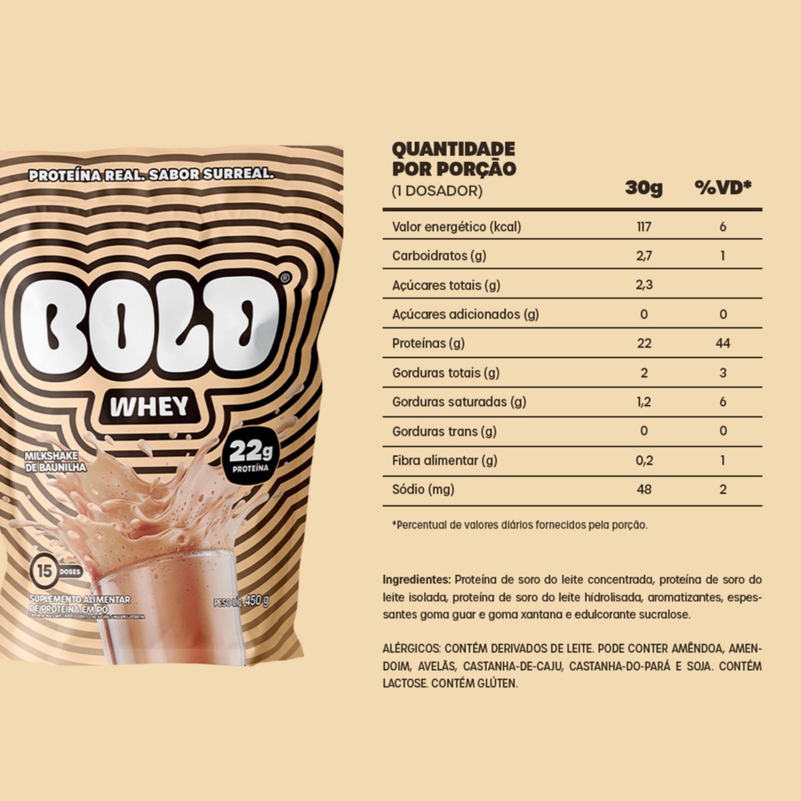 Bold Whey MilkShake de Baunilha | 450g