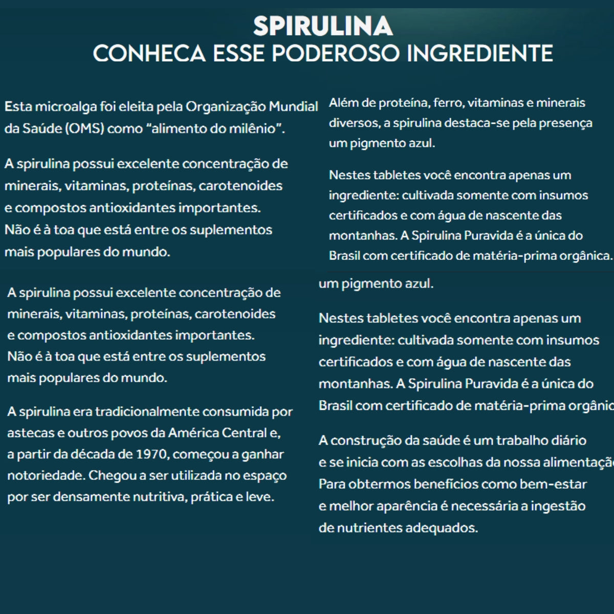 Spirulina Orgânica Puravida | 100g