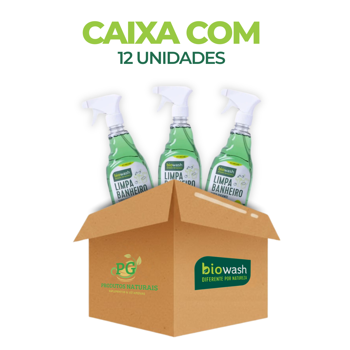 Caixa c/ 12 Limpa Banheiro Eucalipto Biowash | 650ml