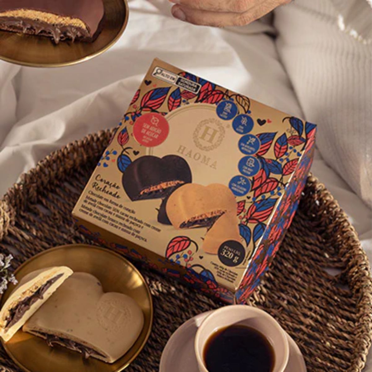 Coração de Chocolate Recheado com Avelã e Paçoca Haoma | 320g
