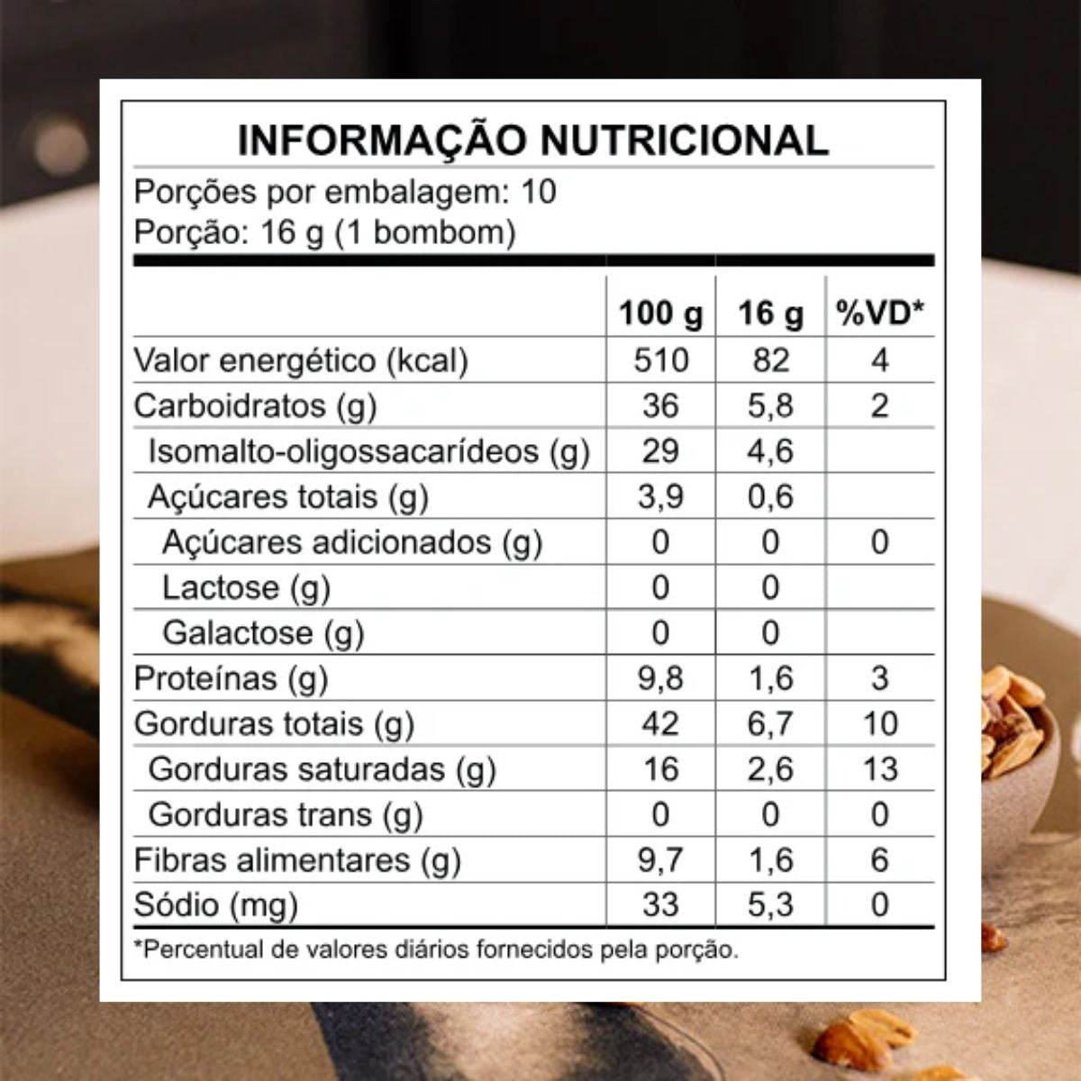 Bombom de Amendoim Linha Stevia Zero Açúcar Haoma | 200g