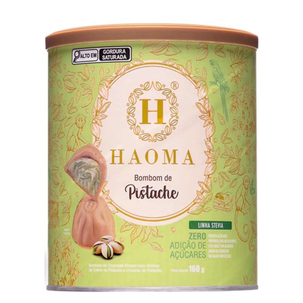 Bombom Pistache Linha Stevia Zero Açúcar Haoma | 200g