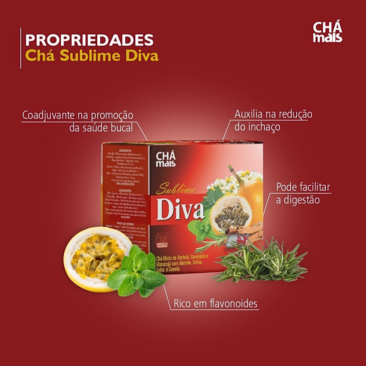 Chá Sublime Diva Chá Mais Clinicmais 10 Envelopes