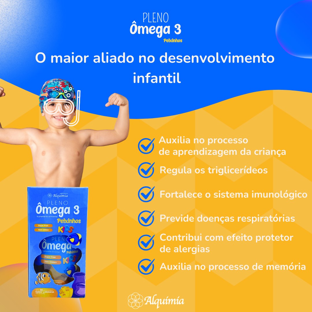 Pleno Ômega 3 Kids Peixinhos Sabor Laranja | 30 gomas