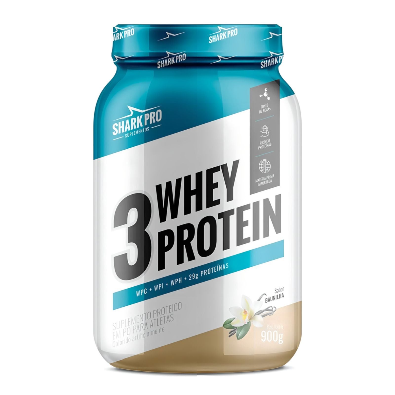 Whey Protein 3W Shark Pro Baunilha | 900g