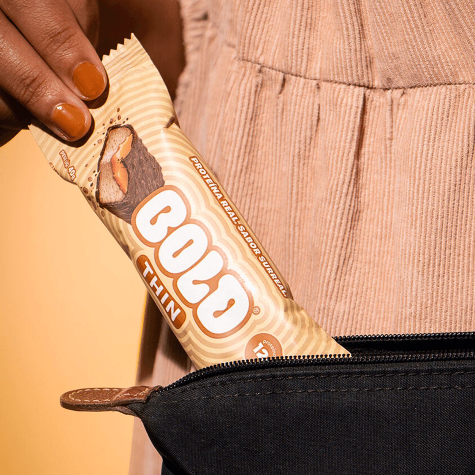 Barrinha Bold Thin Caramelo e Amendoim | 12x40g