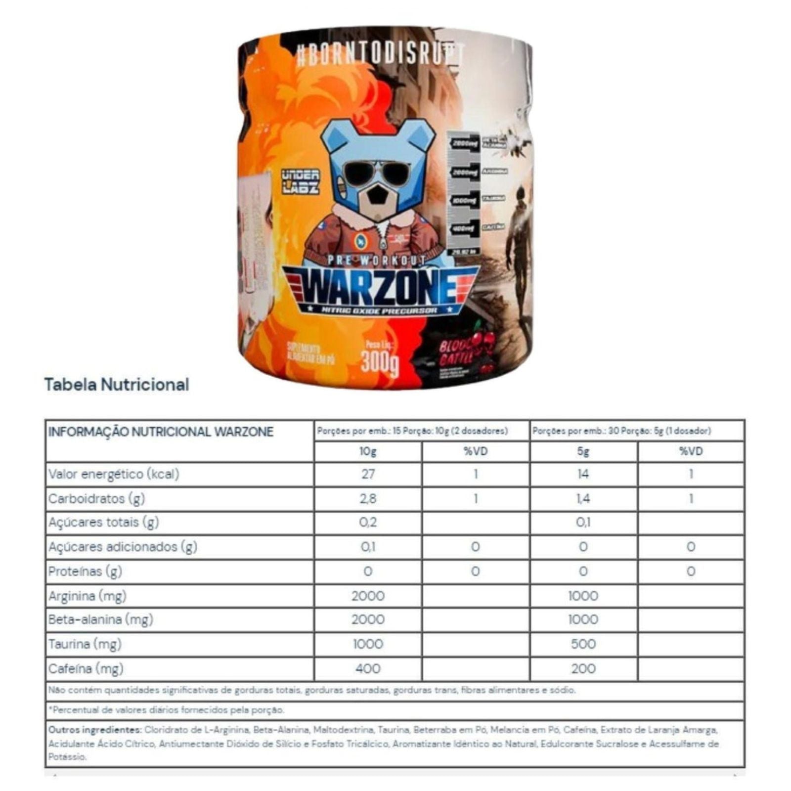 Warzone Blood Battle Pré Treino Under Labz | 300g