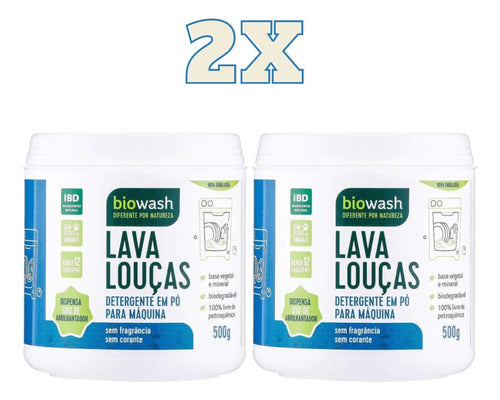 Kit 2x Detergente Máquina De Lavar Louça Biodegradável 500g