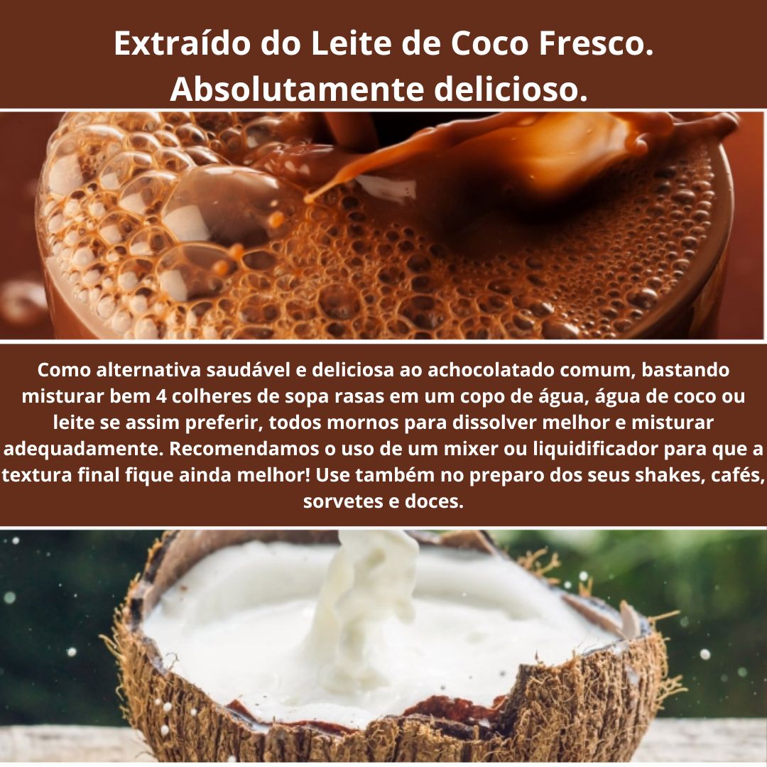 Coco Cream Leite de Coco em Pó Sabor Chocolate Belga Pura Vida | 250g