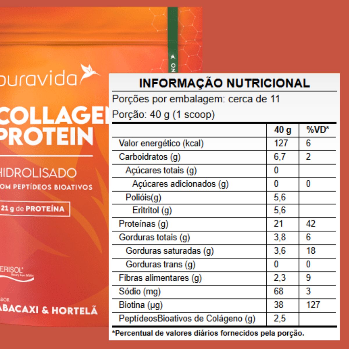 Collagen Protein Puravida Abacaxi e Horletã | 450g