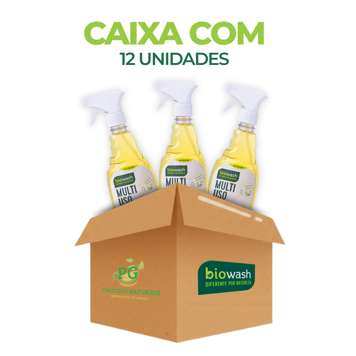 Caixa c/ 12 Multiuso Capim Limão Biowash | Gatilho 650ml