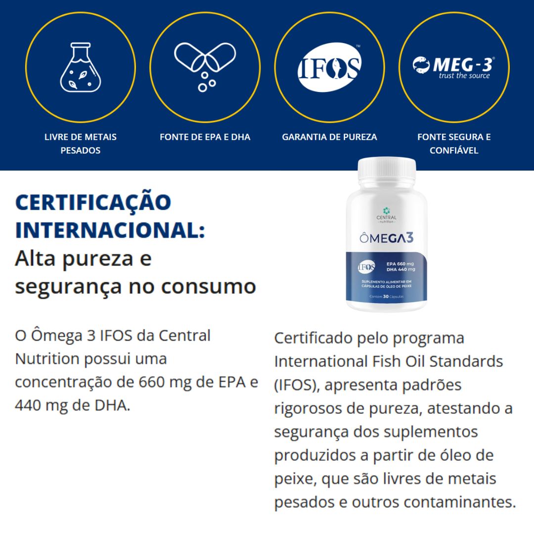 ÔMEGA 3 IFOS™ 660EPA 440DHA Central Nutrition | 120 cápsulas