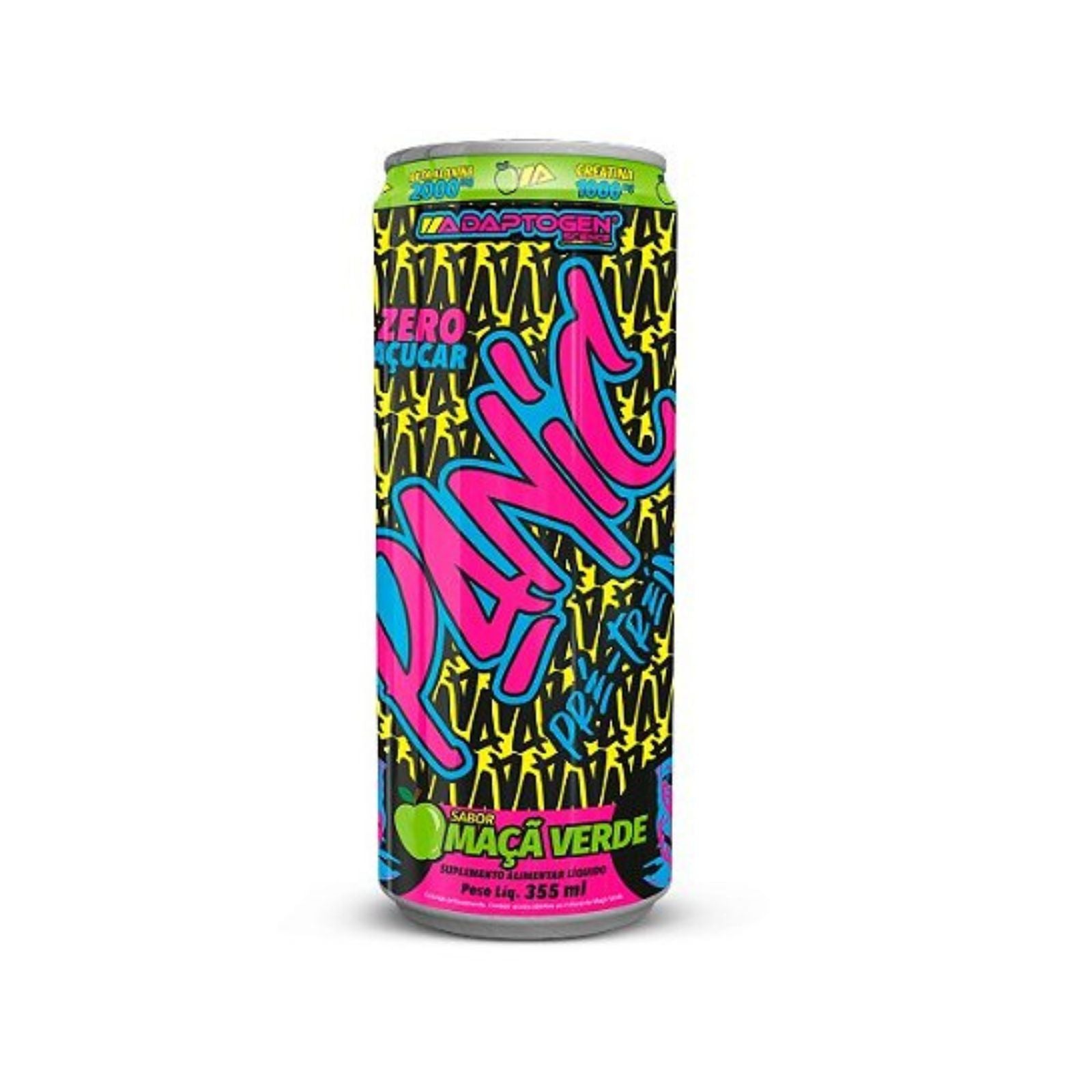 Energético Panic Pré Treino Maça Verde Adaptogen | 355ml