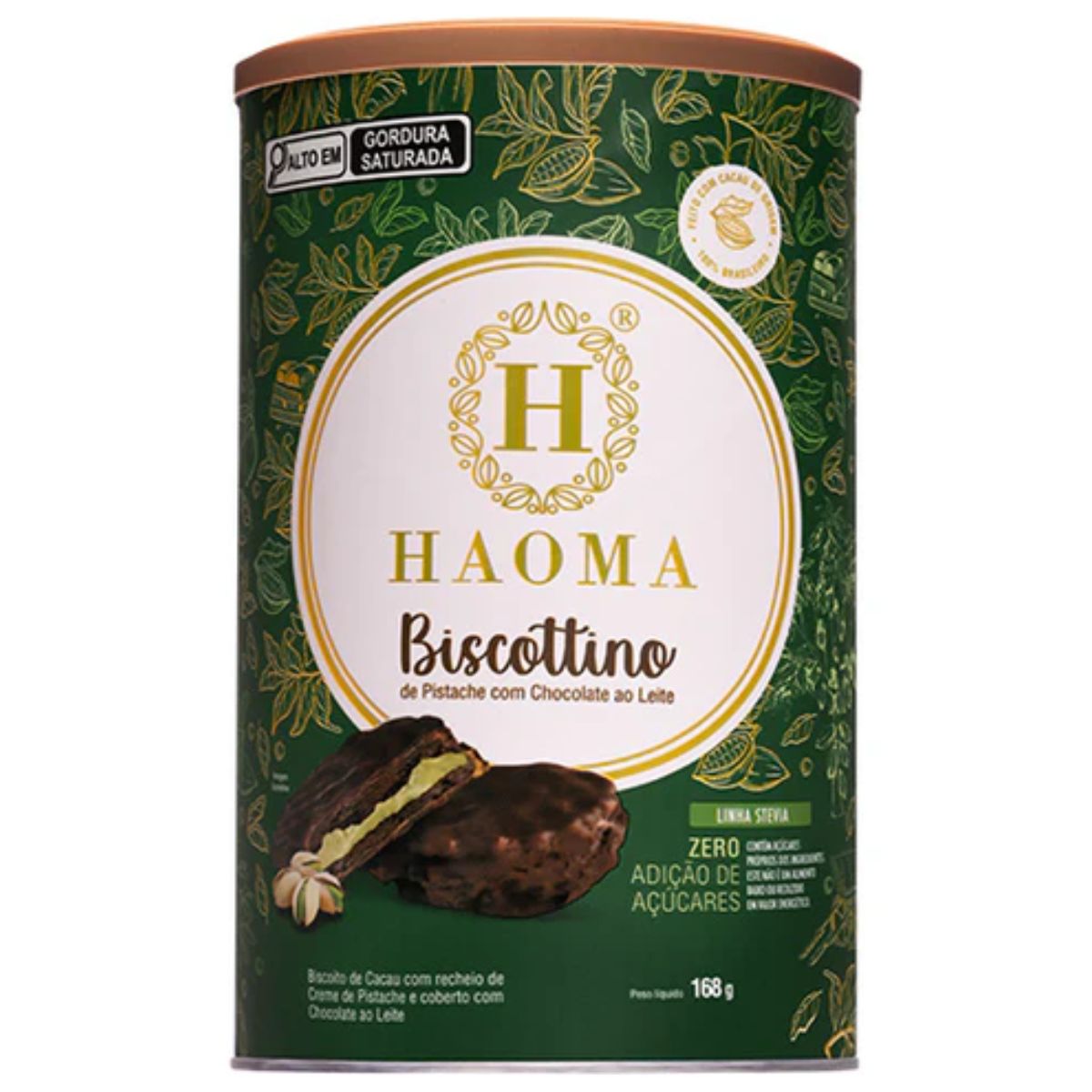 Biscottino Pistache com Chocolate ao Leite Haoma Linha Stevia | 168g
