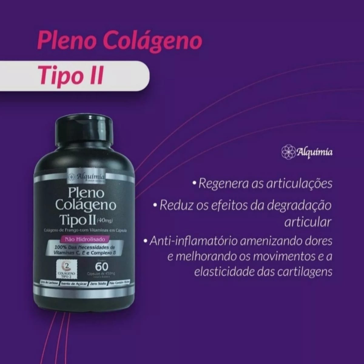 Colágeno Tipo 2 40mg Leve 3 Pague 2 Alquimia | 180 cápsulas