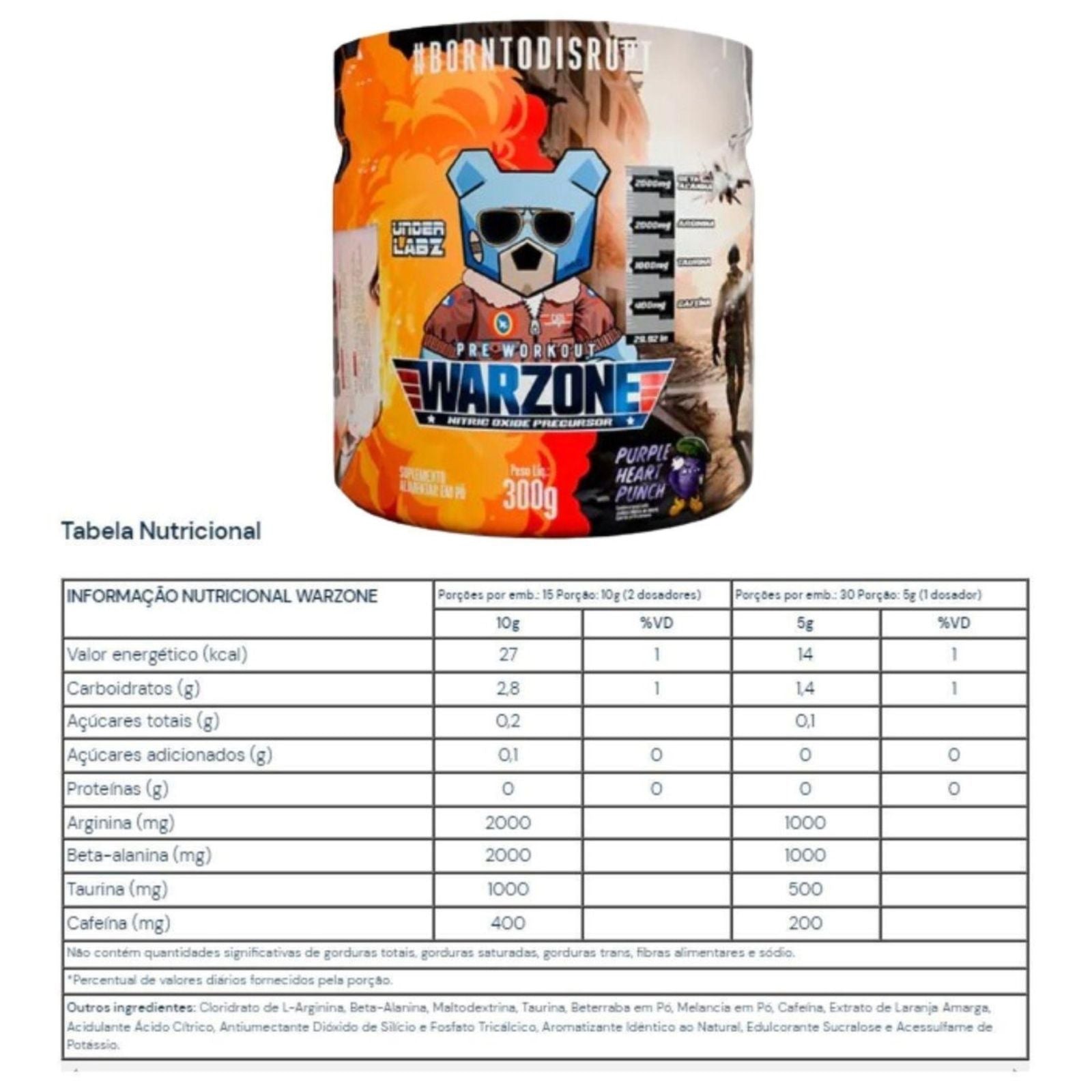 Warzone Purple Heart Punch Pré Treino Under Labz | 300g