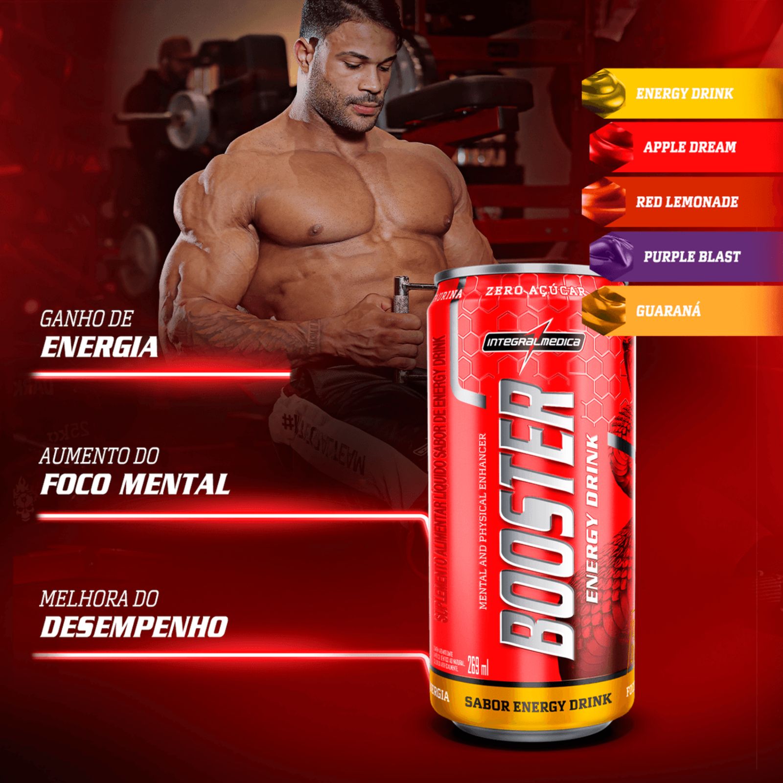 Booster Energético Pré Treino Integralmedica Red Lemonade | 269ml