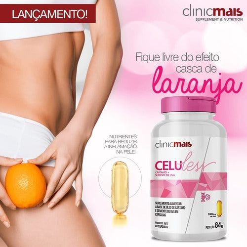 Kit | 3x Celuless Cártamo + Semente de Uva Clinicmais | 180 Caps