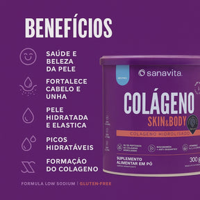 Colágeno Skin & Body Sanavita Neutro 300g