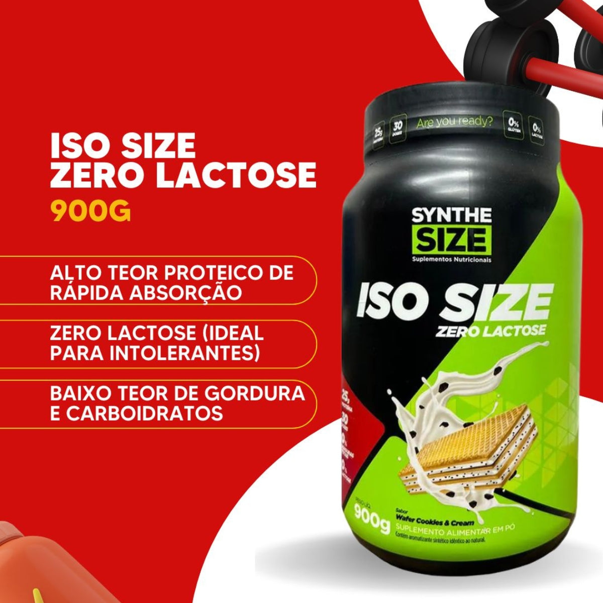Whey Zero Lactose Iso Size Baunilha Synthe Size | 900g