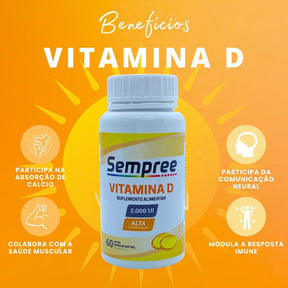Vitamina D 2000 UI Alta Concentração Leve 3 Pague 2 | 180 cápsulas