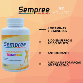 Multivitamínico AZ Adulto Leve 3 Pague 2 Sempree | 180 cápsulas