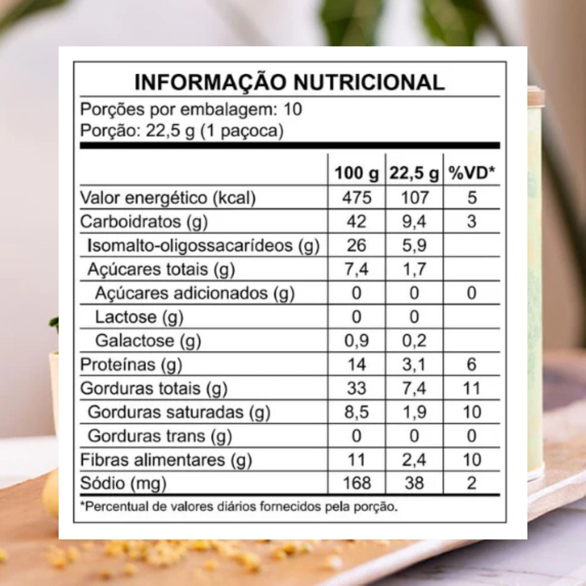 Paçoca de Pistache e Amendoim com Chocolate Branco Linha Stevia Haoma | 225g