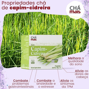 Chá Capim Cidreira Chá Mais | 10 sachês 12g