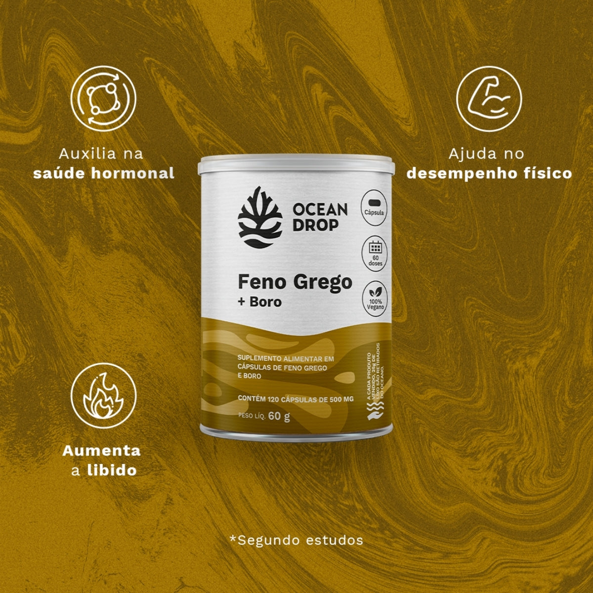 Feno Grego + Boro Ocean Drop | 120 cápsulas
